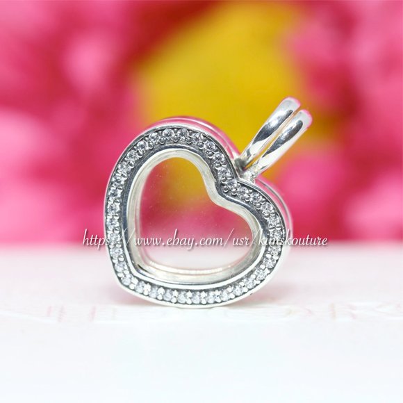 PANDORA Sparkling Floating Heart  Locket 797248CZ - Picture 2 of 4